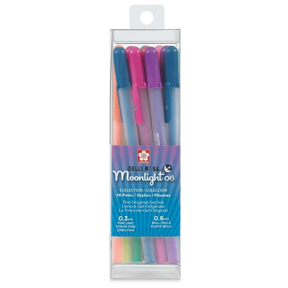 Sakura Gelly Roll Moonlight Pens - Assorted Colors, Set of 16, Fine Point