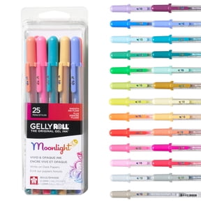SAKURA Gelly Roll Moonlight Size 10 Gel Pens - Bold Point Ink Pen for Journaling, Art, Calligraphy, or Drawing - Assorted Colored Ink - Bold Line - 25 Pack