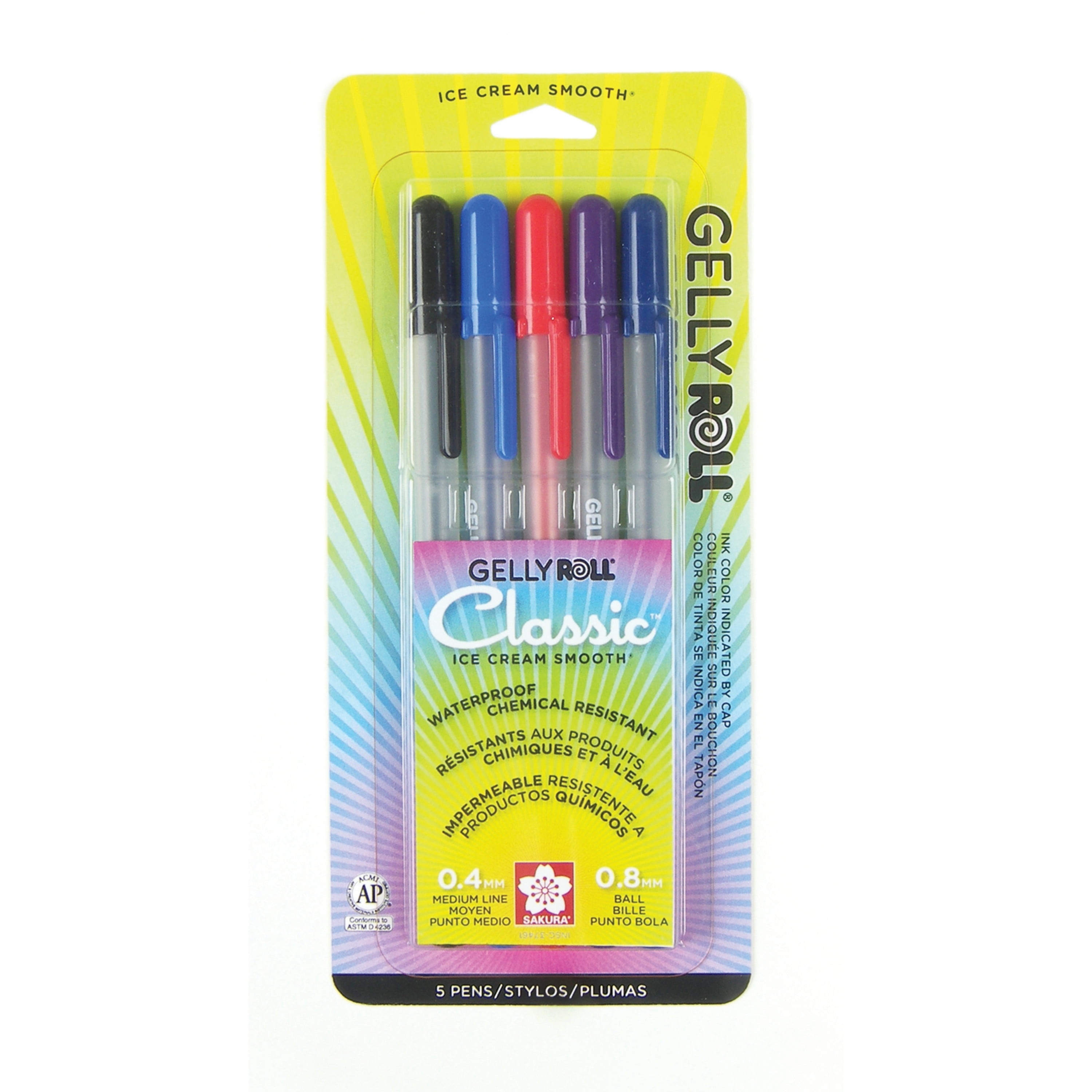 Sakura Gelly Roll Pen Classic 05 08 10 White 6 PC