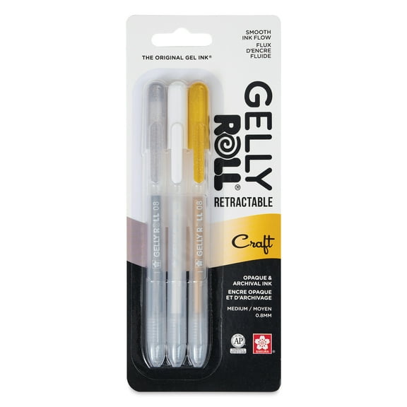 Sakura Gelly Roll Retractable Medium Point Pens 3/Pkg-Classic