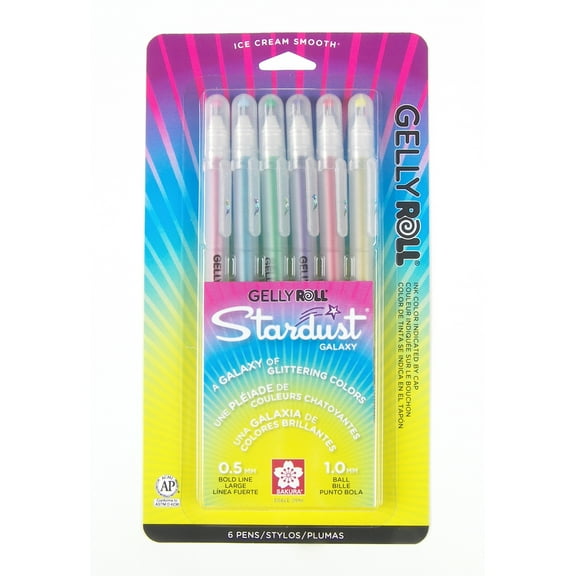 Sakura Gelly Roll Stardust Gel Pen Set, 6-Colors, Galaxy