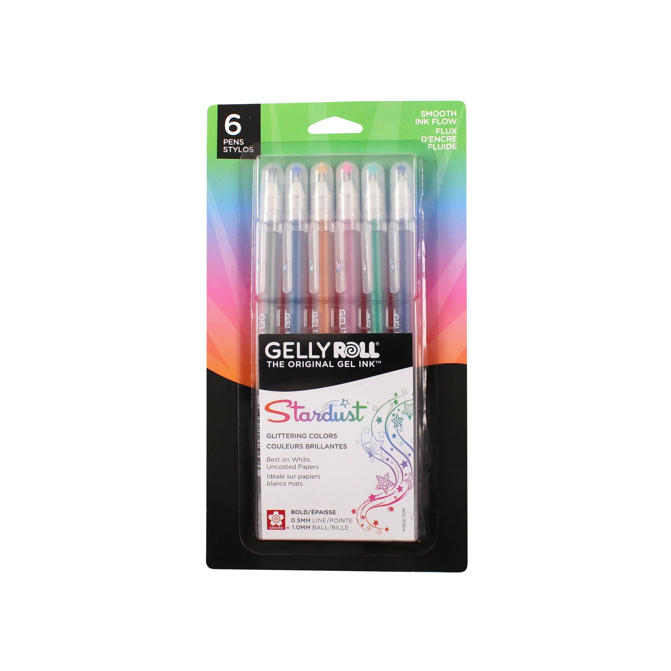 Sakura Gelly Roll Stardust Gel Pen Set, 6-Colors, Meteor