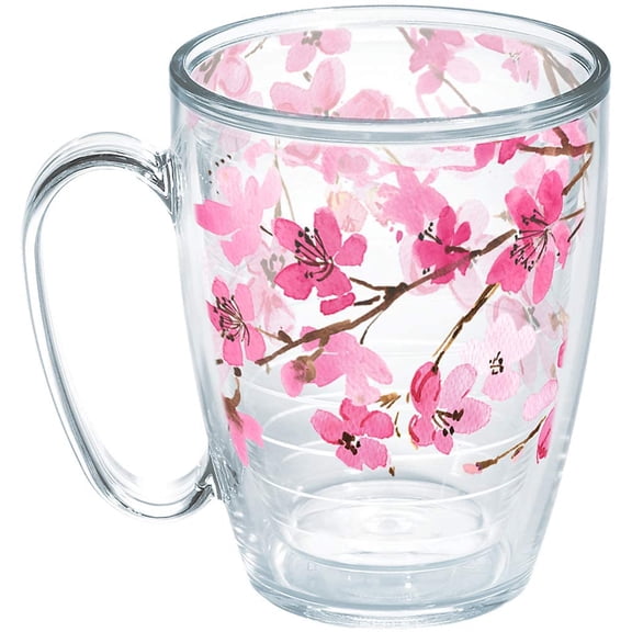 Sakura Japanese Cherry Blossom Made in USA Double Walled Insulated Tumbler Cup Keeps Drinks Cold & Hot, 16oz Mug, Classic - Unlidded