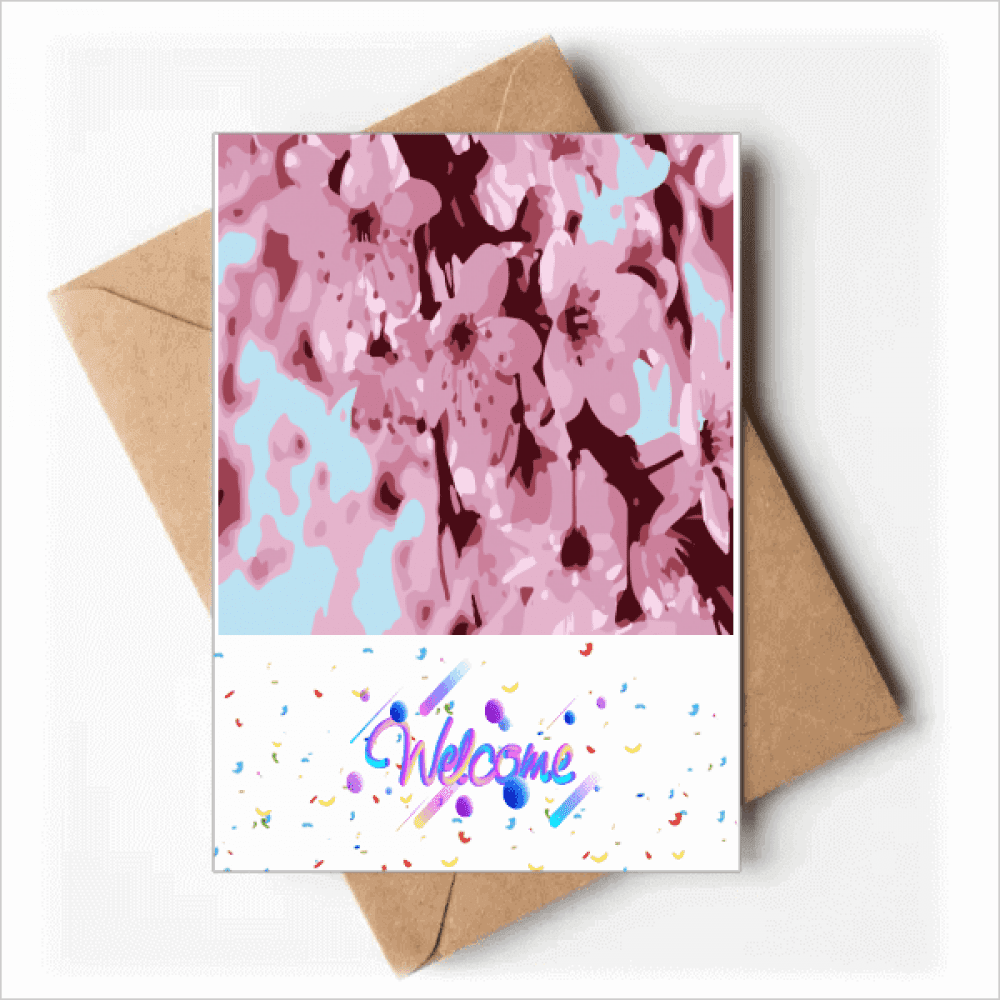 Sakura Japanese Cherry Blossom Welcome Back Greeting Cards Envelopes Blank