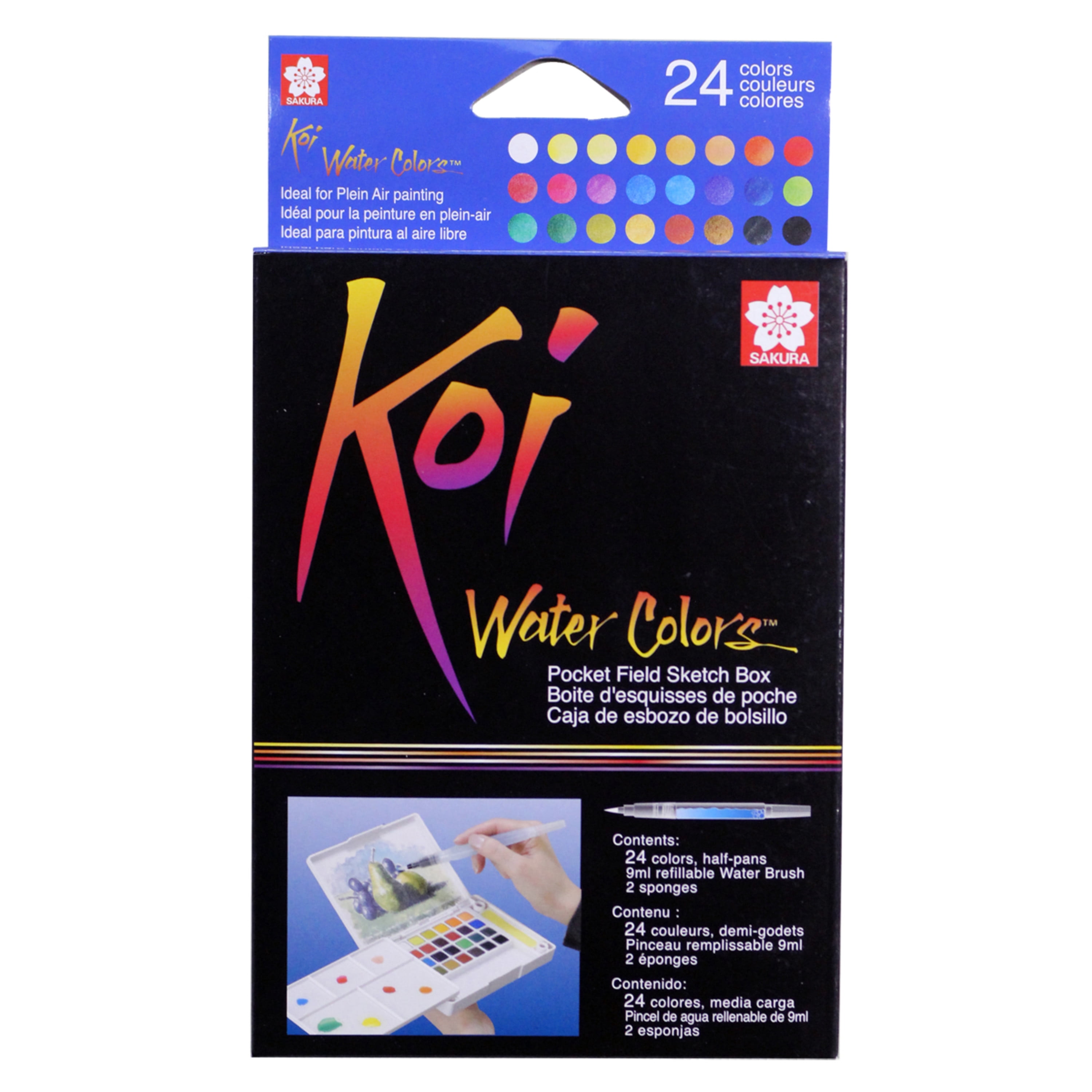 Wholesale Sakura KOI Watercolors- 24-Color Pocket Field Sketch Box