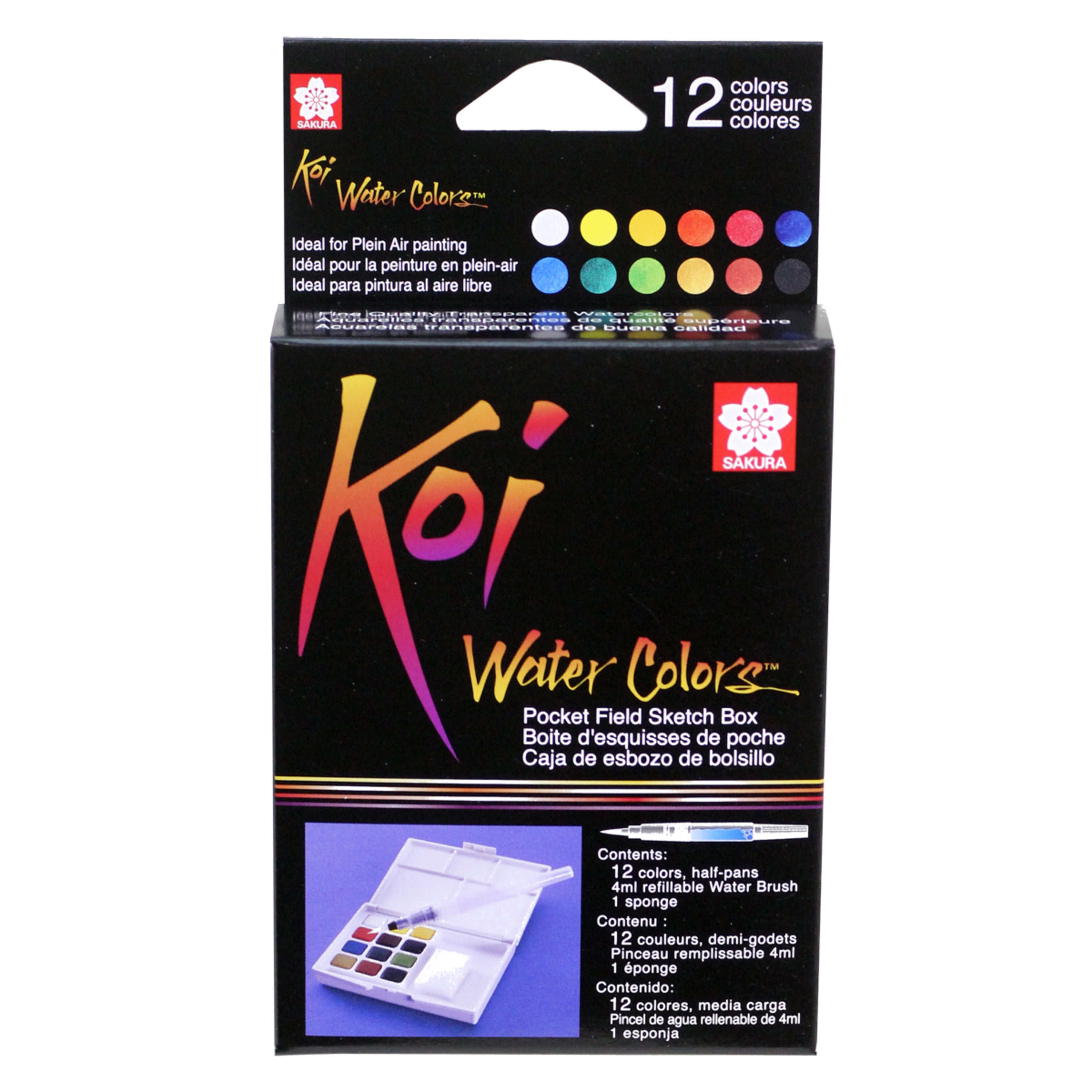Koi Watercolor Field Sketch Travel 12pan Kit - Meininger Art Supply
