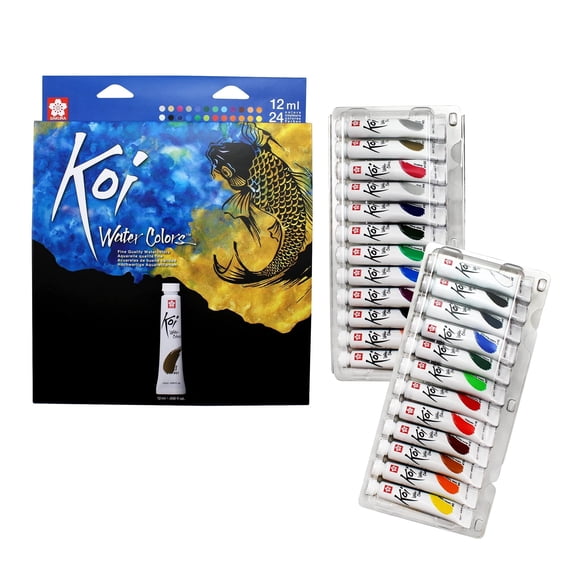 Sakura Koi Watercolor Sets - Fine Quality Watercolor Paint Set - 24 Colors - 12 ml Tubes