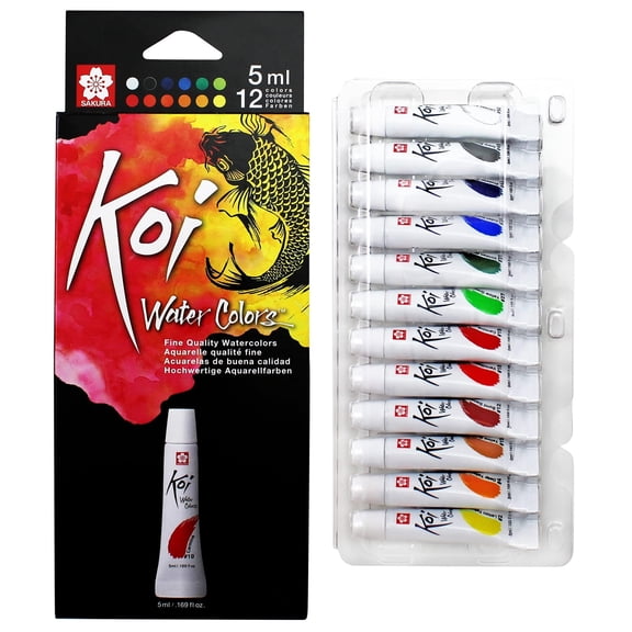 Sakura Koi Watercolor Sets - High Quality Watercolor Paint Set - 12 Colors - 5 ml Tubes