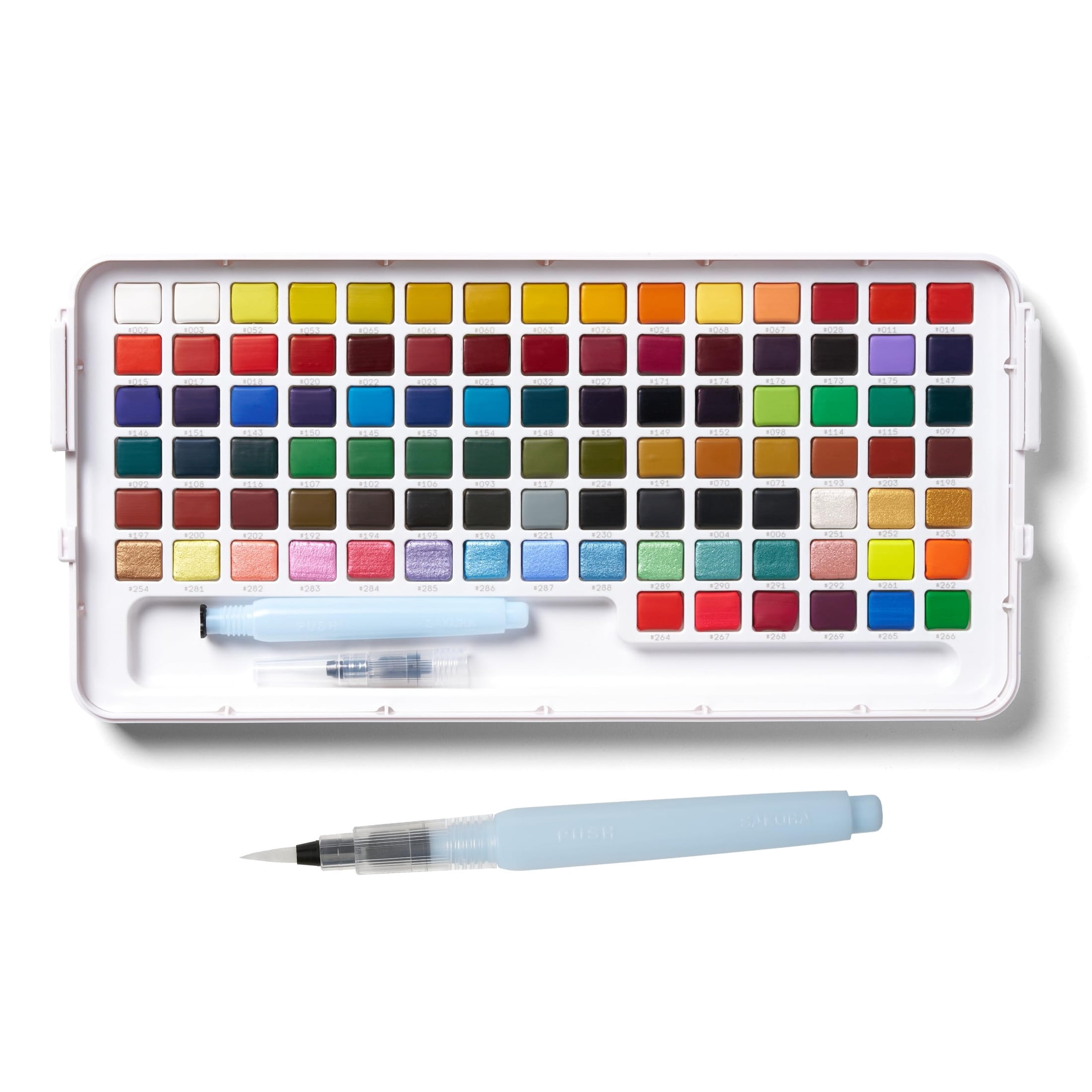 Sakura Koi Studio Kit - Watercolor Sets for Studio Art or Art On the Go - 96 Colors - 1 Water Brush - 1 Palette