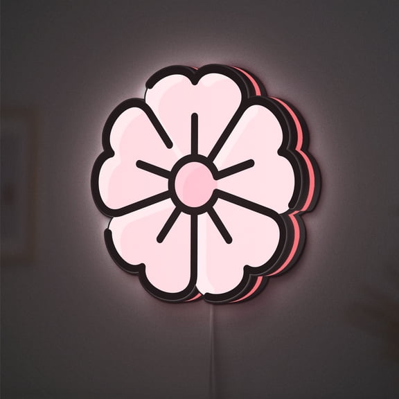Sakura LED Lightbox - Nature Botanical Flower Blossom Decor, Custom Led Sign for Home Office Shop Decor (Height 20 inch, 50cm)