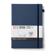Sakura Notebook Ruled A4 - Japanese-Inspired Lined Notebook for Effortless Writing - 140 GSM Paper - Hardcover - Built-In Pen Holder - Expandable Inner Pocket - 8.3 x 11.7" - Deep Indigo