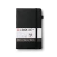 thumbnail image 1 of Sakura Notebook Ruled A5 - Japanese-Inspired Lined Notebook for Effortless Writing - 140 GSM Paper - Hardcover - Built-In Pen Holder - Expandable Inner Pocket - Flat-Lay - 5.1 x 8.3" - Black, 1 of 7