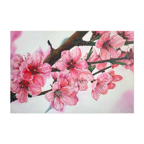 Sakura - Painting Floral Flowers Nature Botanical Modern Art Unframed Wall Art Print 4 x 6 inches