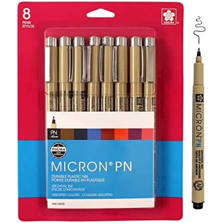 Sakura Pigma 50220 Micron Blister Card Ink Pen Set, Ass't Colors, PN 8CT