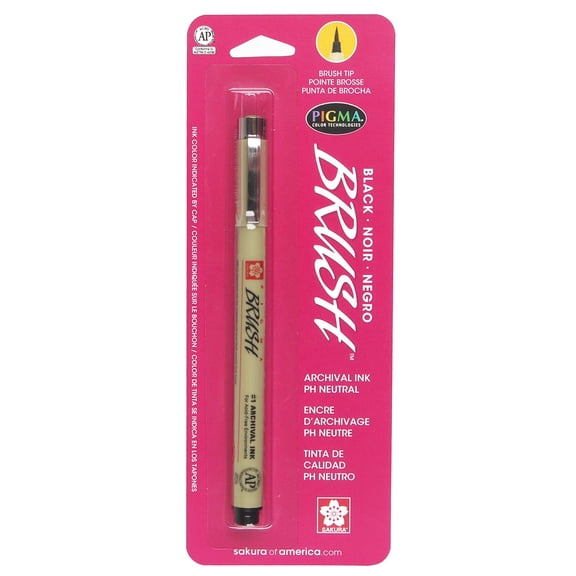 Sakura Pigma Brush Pen, Archival Black Ink, Flexible Brush Tip Pen