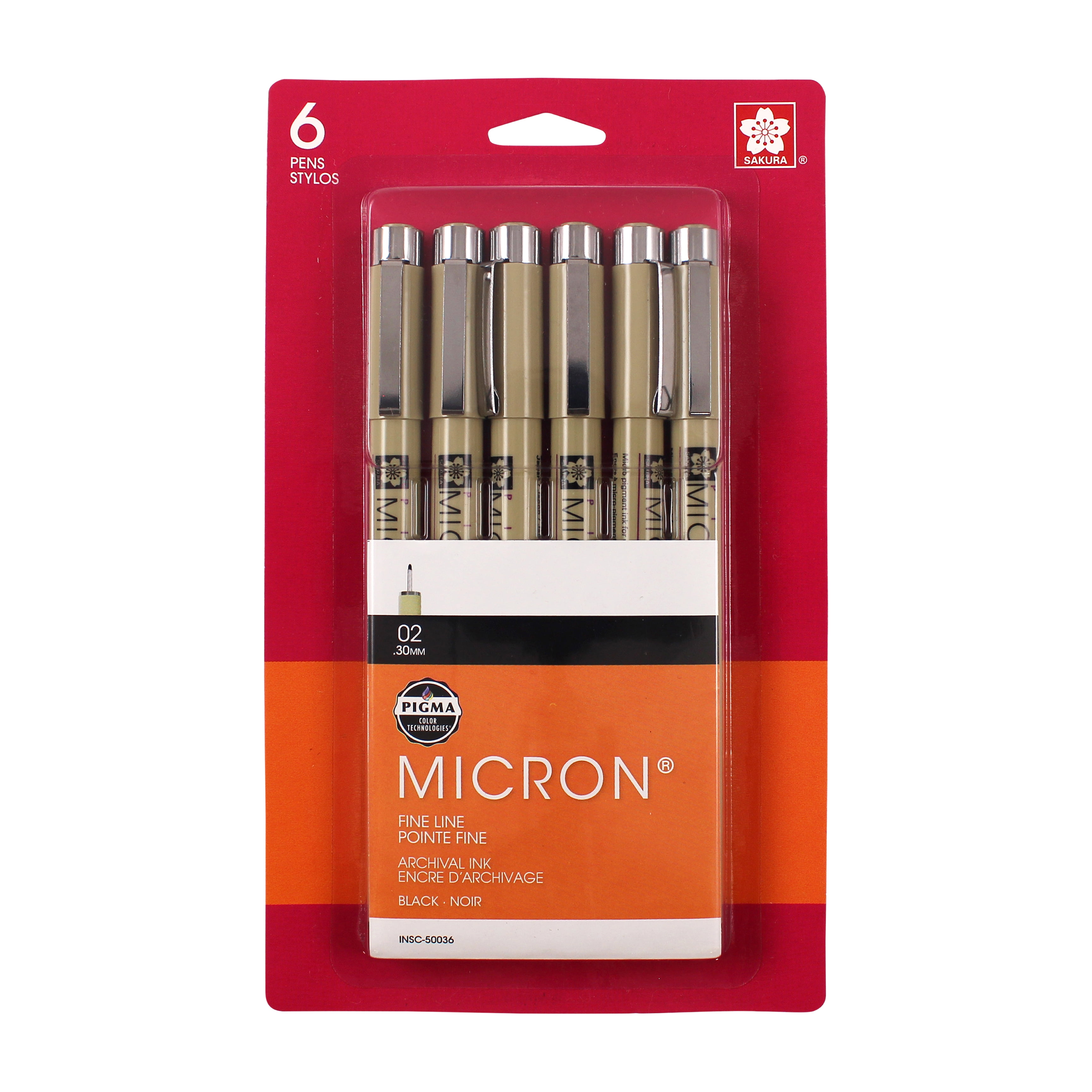 Arteza Micro-Line Ink Pens, Set of 10 Black Fineliners, Sizes 005, 01, 02, 03