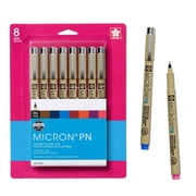 Sakura Pigma Micron Plastic Nib Pens - Archival Black & Colored Ink Pens - For Writing, Drawing, or Journaling - 0.45 mm Plastic Nibs - 8 Pack