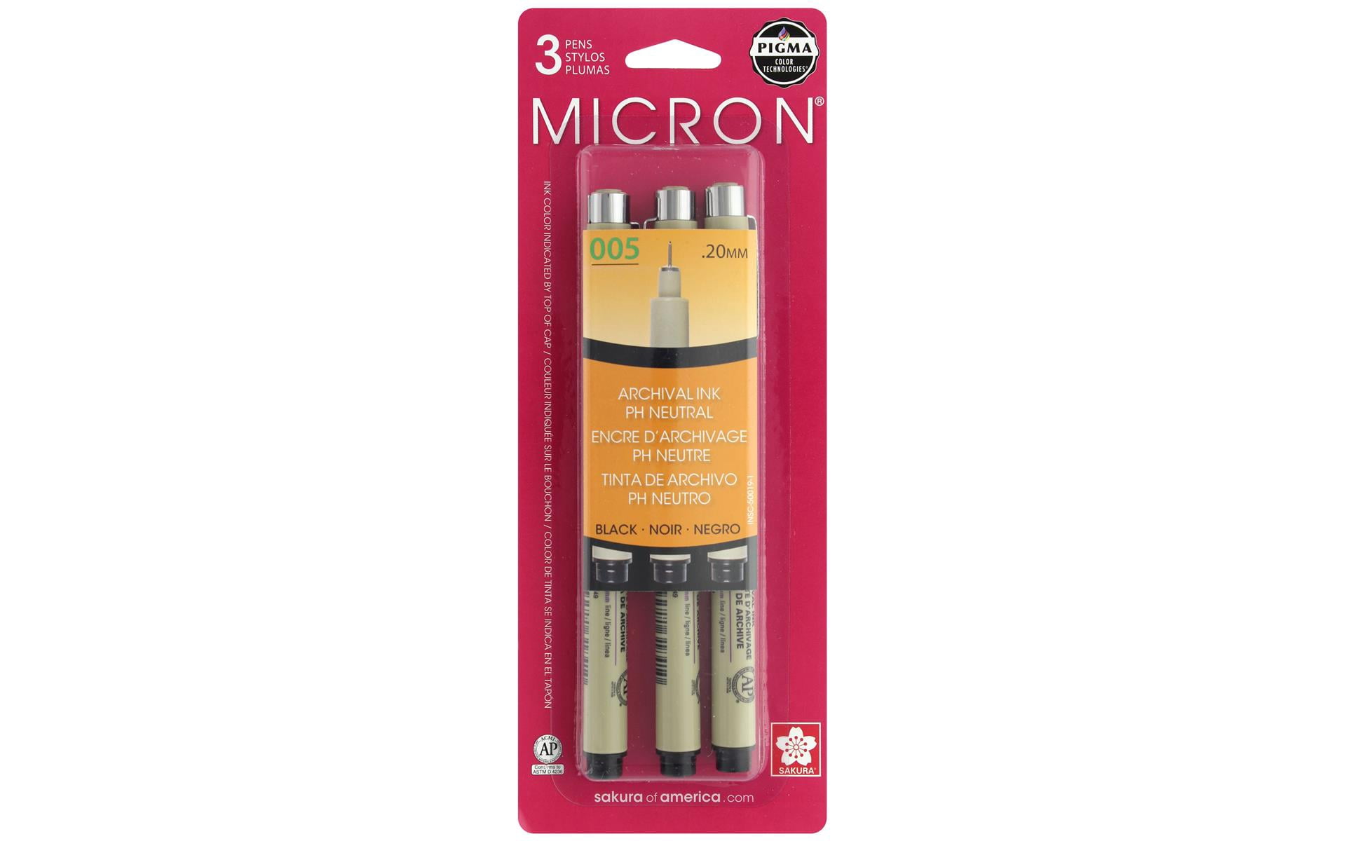 Sakura Pigma Micron Pigment-Stifte, 3er Set – Superfeine Spitze, Dokumentenecht & Lichtbeständig – Ideal Für Zeichnungen, Skizzen & Lettering