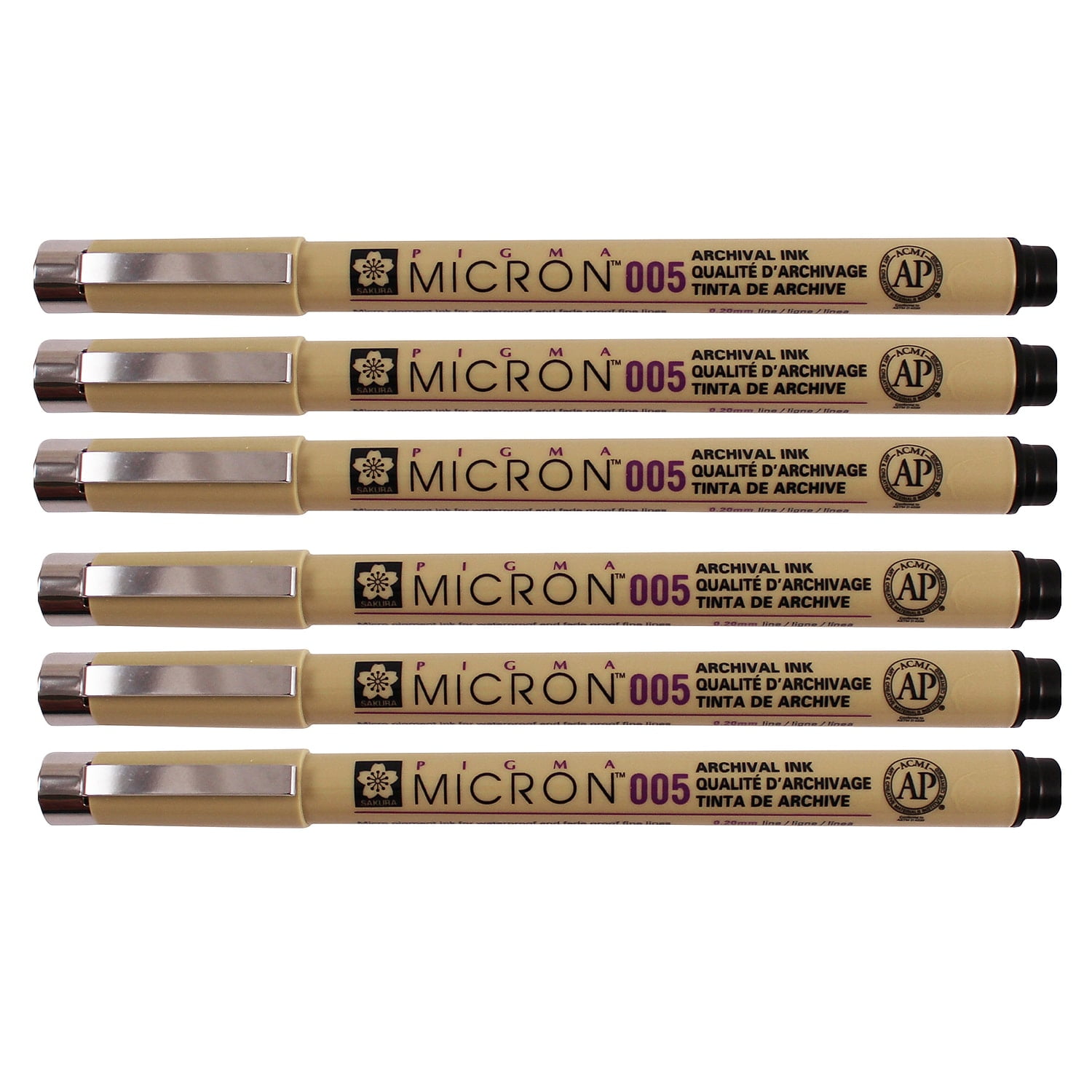 Sakura Pigma Micron Pen Fineliner Black Ink 6/Pack (SAKXSDK00549-6)