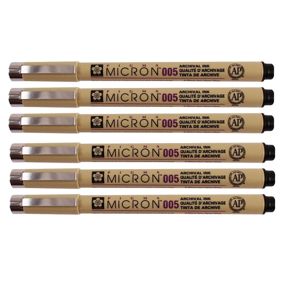 Sakura Pigma Micron Pen Fineliner Black Ink 6/Pack (SAKXSDK00549-6)