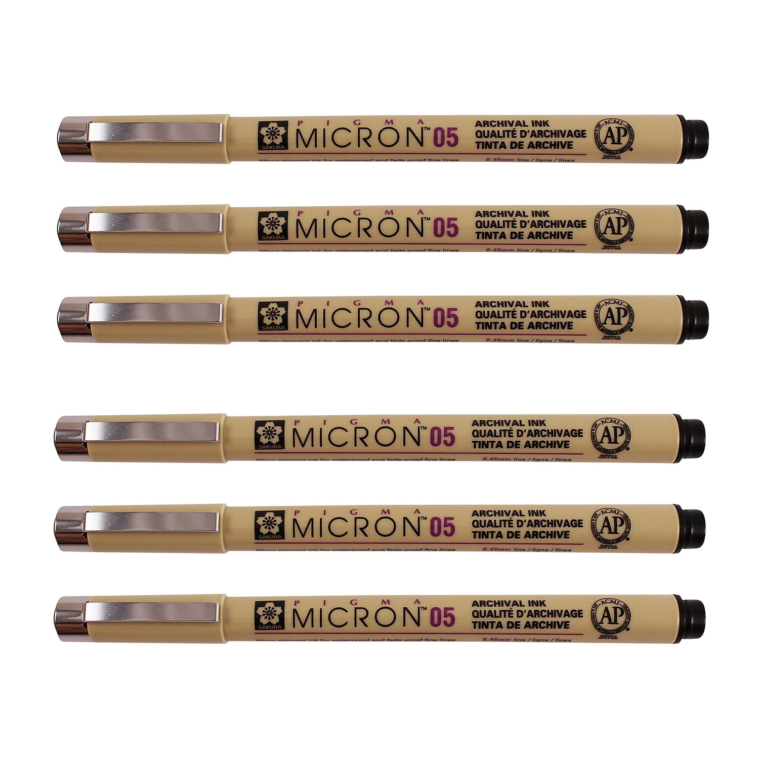 Sakura Pigma Micron Pen Fineliner Black Ink 6/Pack (SAKXSDK0549-6)