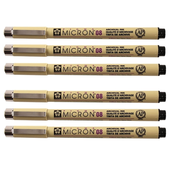 Sakura Pigma Micron Pen Fineliner Black Ink 6/Pack (SAKXSDK0849-6)