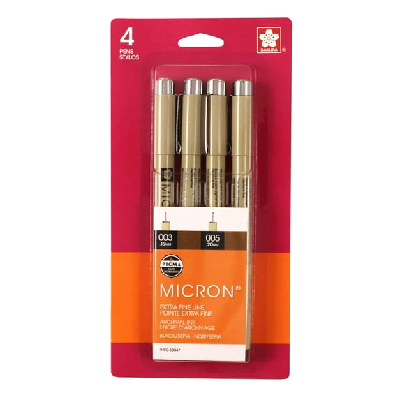 Sakura Pigma Micron Pen Set, 4-Pens