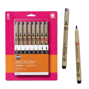 Sakura Pigma Micron Pen Set, 8-Pens, Black