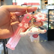 Sakura Sanrio Figurine Keychain Pink Hello Kitty Melody Kuromi Model PVC Toys Kt Cat Collectible Brinquedos Figure Key Ring Toy