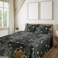 thumbnail image 1 of Ambesonne Sakura Fitted & Flat Sheet with Sham 3 Pcs Set, Muted Lily and Butterfly Art, Twin, Charcoal Grey Pale Grey, 1 of 1