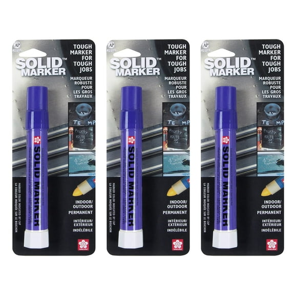 Sakura Solid Paint Markers - Permanent Marker Paint Pens - Window, Wood, & Glass Marker - Purple Paint - 3 Pack