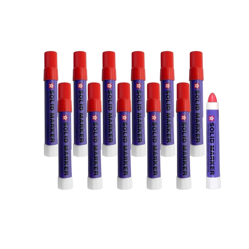 Sakura Solid Paint Markers - Permanent Marker Paint Pens - Window, Wood, & Glass Marker - Red Paint - 12 Pack