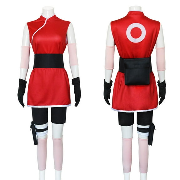 Sakura Style Women’s Outfit Complete Set Red Character Dress Suit