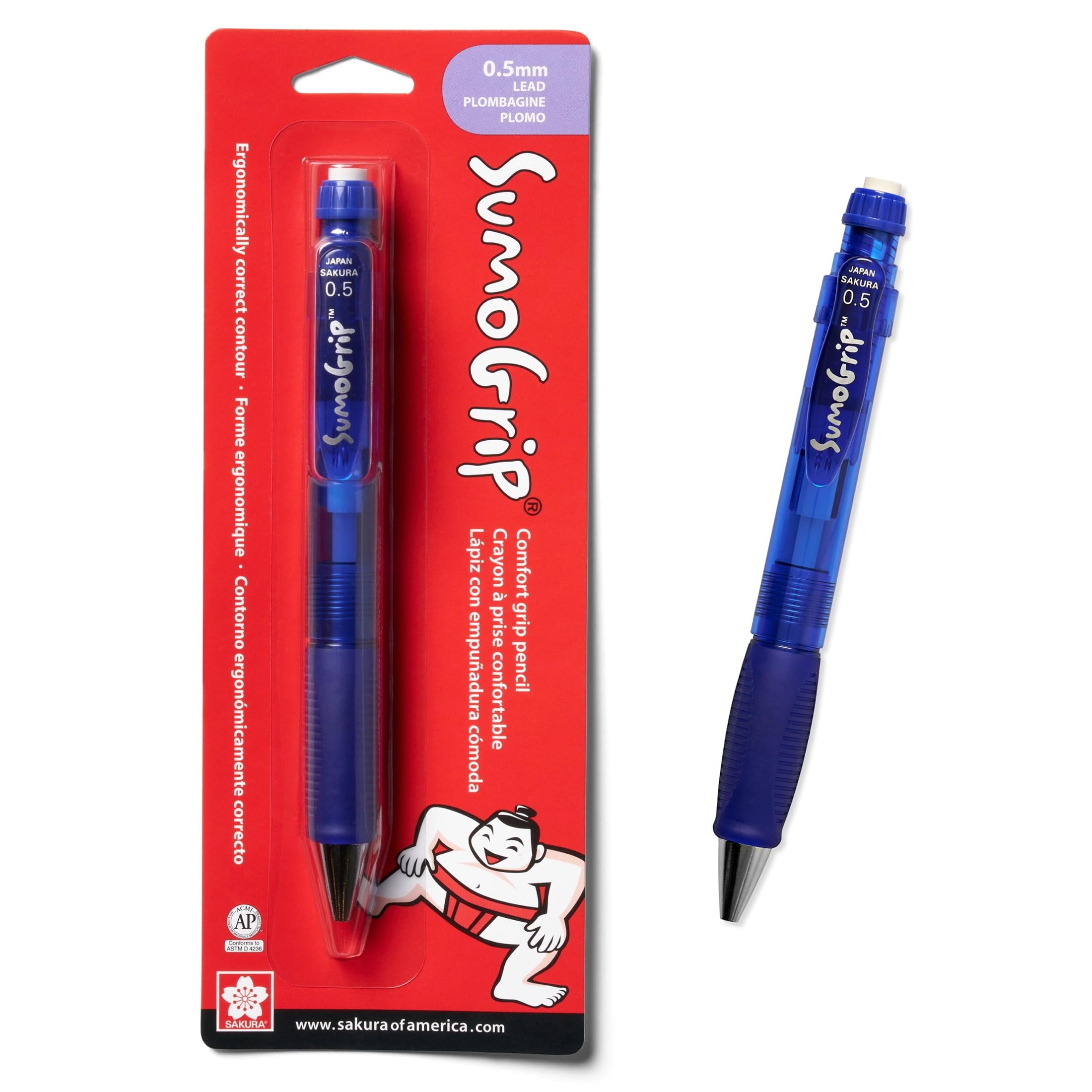 Sakura Sumo Grip Pencil, .5mm, Clear Blue - Walmart.com