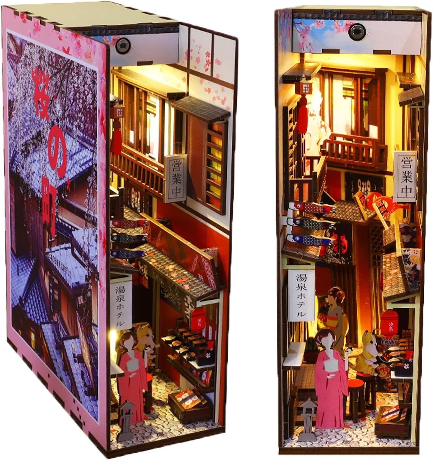 3d Wooden Pue Bookend, diy Book Nook Kit, livre Nook Shelf Insert Decor  Alley Stand Bookshelf For Home Office
