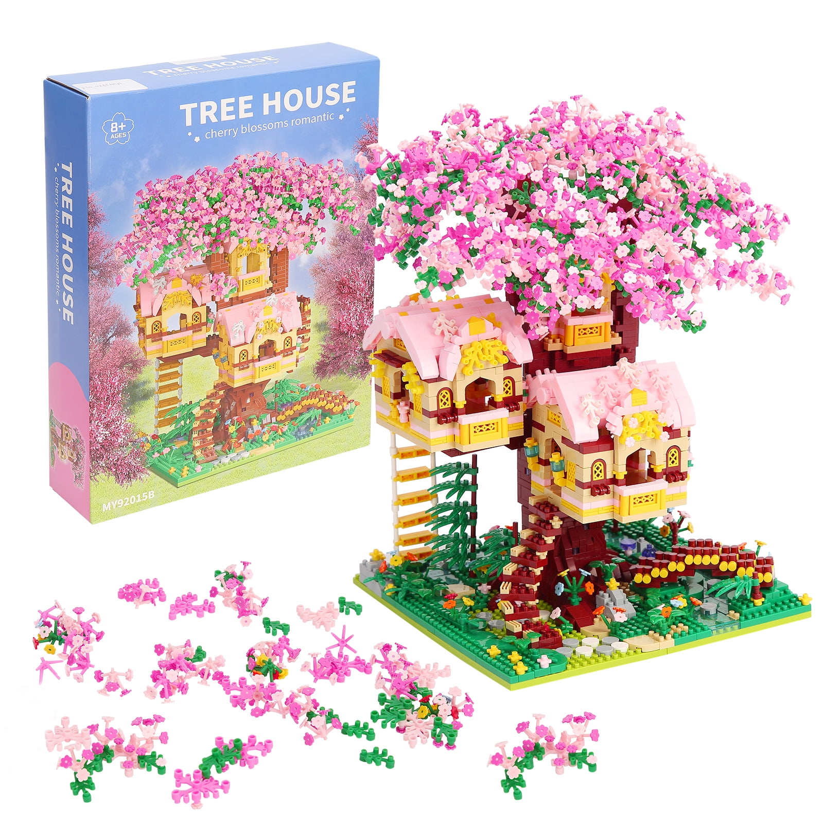  Kitoyz Cherry Blossom Bonsai Tree Building Set, Chinese  Architecture of Peach Blossom Micro Mini Building Blocks Set, Japanese  Sakura Tree House Building Kit, for Kids Adults (3220 PCS) : Toys 