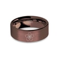 thumbnail image 1 of Sakura Tree Blossom Engraved Rustic Brushed Brown Tungsten Ring, 8mm, Size 9, 1 of 2