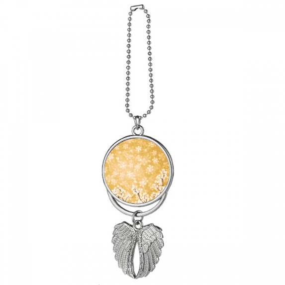 Sakura White Petal Pattern Japan Silver Wing Car Pendant Decoration
