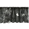 thumbnail image 1 of Sakura Window Valance, Muted Colors Lily and Butterfly Pattern with Vertical Cherry Blossoms, Curtain Valance for Kitchen Bedroom with Rod Pocket, 54" X 18", Charcoal Grey Pale Grey, by Ambesonne, 1 of 2