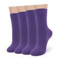 thumbnail image 1 of Sakusock Women's Combed Cotton Crew Casual Socks, 4 Pack, Purple, 1 of 5