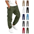 thumbnail image 1 of Sakuulaan Boys Cargo Jogger Pants Elastic Drawstring Waist Multi Pockets Relaxed Fit Casual Trousers 5-15 Years, 1 of 8