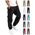 thumbnail image 1 of Sakuulaan Boys Cargo Pants Elastic Drawstring Waist Multi Pockets Relaxed Fit Casual JoggerTrousers 5-15, 1 of 6