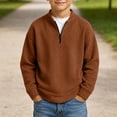 thumbnail image 1 of Sakuulaan Boys Quarter Zip Sweatshirt Mock Neck Herringbone Knit Casual Long Sleeve Jacket, 1 of 8
