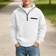 thumbnail image 1 of Sakuulaan Boys Quarter Zip Sweatshirt Mock Neck Textured Knit Casual Long Sleeve Jacket, 1 of 7