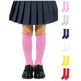 thumbnail image 1 of Sakuulaan Girls Knee High Socks Ruffle Cuff Rib Knit Soft Cotton School Uniform Preppy Daily Wear, 1 of 3