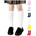 thumbnail image 1 of Sakuulaan Girls Knee High Socks Ruffle Cuff Rib Knit Soft Cotton School Uniform Preppy Daily Wear, 1 of 6