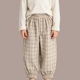 thumbnail image 1 of Sakuulaan Kids Plaid Pants Elastic Waist Cuffs Loose Casual Trousers 0-12 Years, 1 of 6