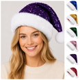 thumbnail image 1 of Sakuulaan Sequin Santa Hats for Adults, Double-Layer Faux Fur Christmas Party Hat, 6 Colors, One Size, 1 of 9