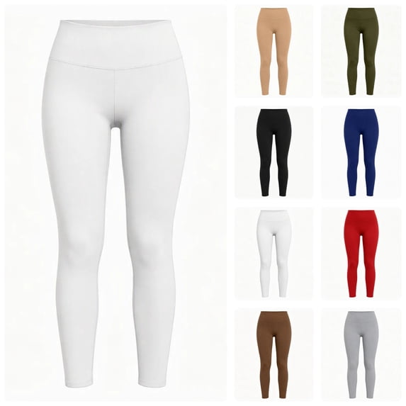 Sakuulaan Plus Size Thermal Leggings for Women Winter Warm Soft Pants High Waist Bottom Soft Casual Yoga Trousers