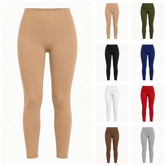 Sakuulaan Plus Size Thermal Leggings for Women Winter Warm Soft Pants High Waist Bottom Soft Casual Yoga Trousers